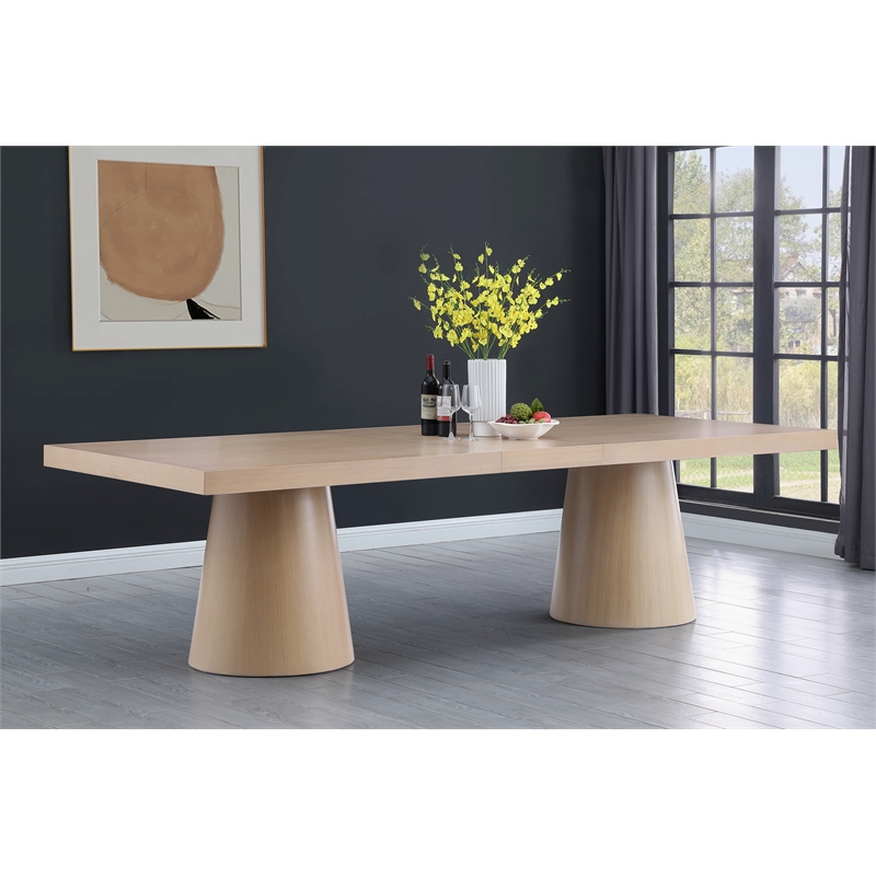 Maklaine Contemporary Rich Natural Finish Oak Veneer Dining Table