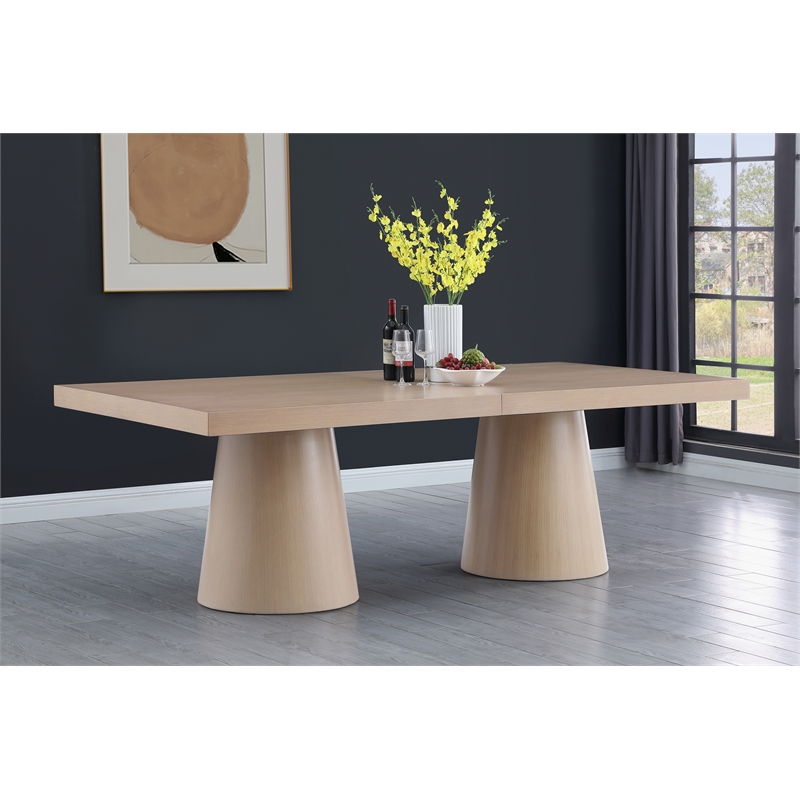 Maklaine Contemporary Rich Natural Finish Oak Veneer Dining Table