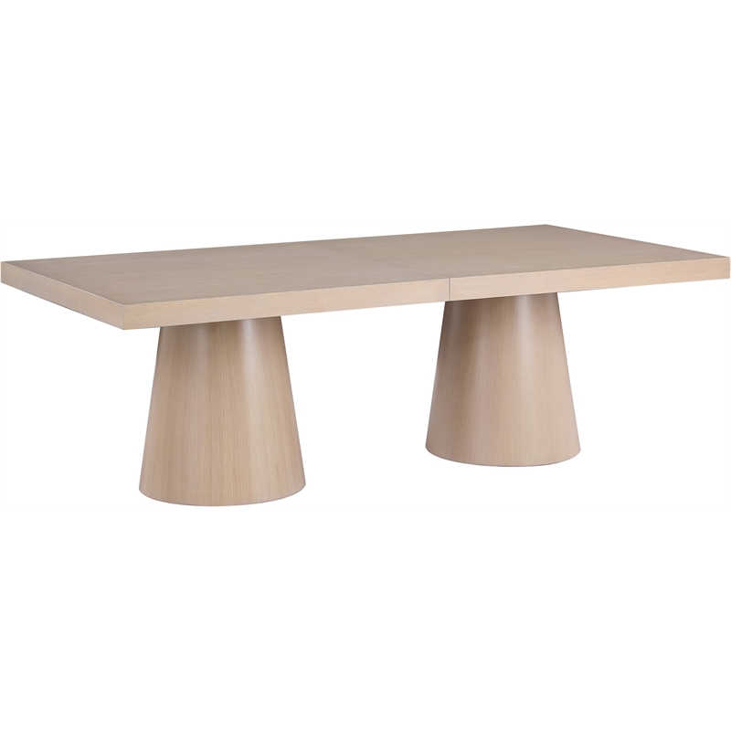 Maklaine Contemporary Rich Natural Finish Oak Veneer Dining Table