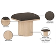 Maklaine Contemporary Rich Brown Finish Boucle Fabric Bench/Stool