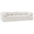 Maklaine Contemporary Rich Cream Finish Boucle Fabric Modular Sofa