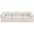 Maklaine Contemporary Rich Cream Finish Boucle Fabric Modular Sofa