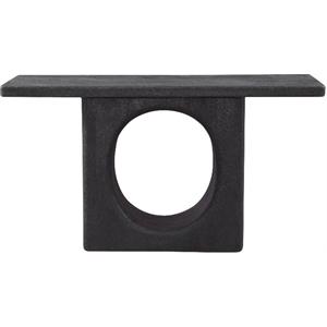 Maklaine Modern Rustic Console Table in Black Mango Wood Finish