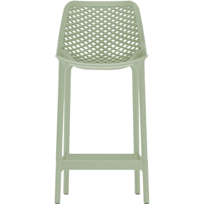 Maklaine Mint olypropylene Plastic Outdoor Patio Counter Stool (Set of 4)