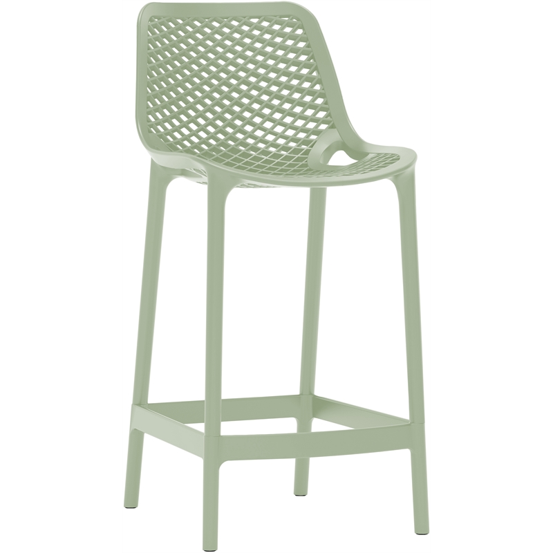 Maklaine Mint olypropylene Plastic Outdoor Patio Counter Stool (Set of 4)