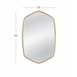 Maklaine Modern Geometric Shape Wall Mirror in Gold Leaf Metal Frame