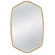 Maklaine Modern Geometric Shape Wall Mirror in Gold Leaf Metal Frame
