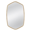 Maklaine Modern Geometric Shape Wall Mirror in Gold Leaf Metal Frame