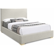 Maklaine Contemporary Rich Beige Linen Textured Fabric Full Bed