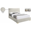 Maklaine Contemporary Rich Beige Linen Textured Fabric Full Bed