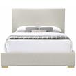 Maklaine Contemporary Rich Beige Linen Textured Fabric Full Bed