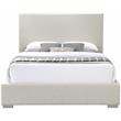 Maklaine Contemporary Rich Beige Linen Textured Fabric Full Bed
