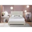 Maklaine Contemporary Rich Beige Linen Textured Fabric Full Bed