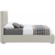 Maklaine Contemporary Rich Beige Linen Textured Fabric Full Bed