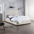 Maklaine Contemporary Rich Beige Linen Textured Fabric King Bed