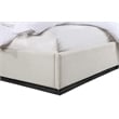 Maklaine Contemporary Rich Beige Linen Textured Fabric King Bed