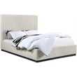 Maklaine Contemporary Rich Beige Linen Textured Fabric King Bed