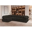 Maklaine Contemporary Rich Brown Boucle Fabric Modular Sectional