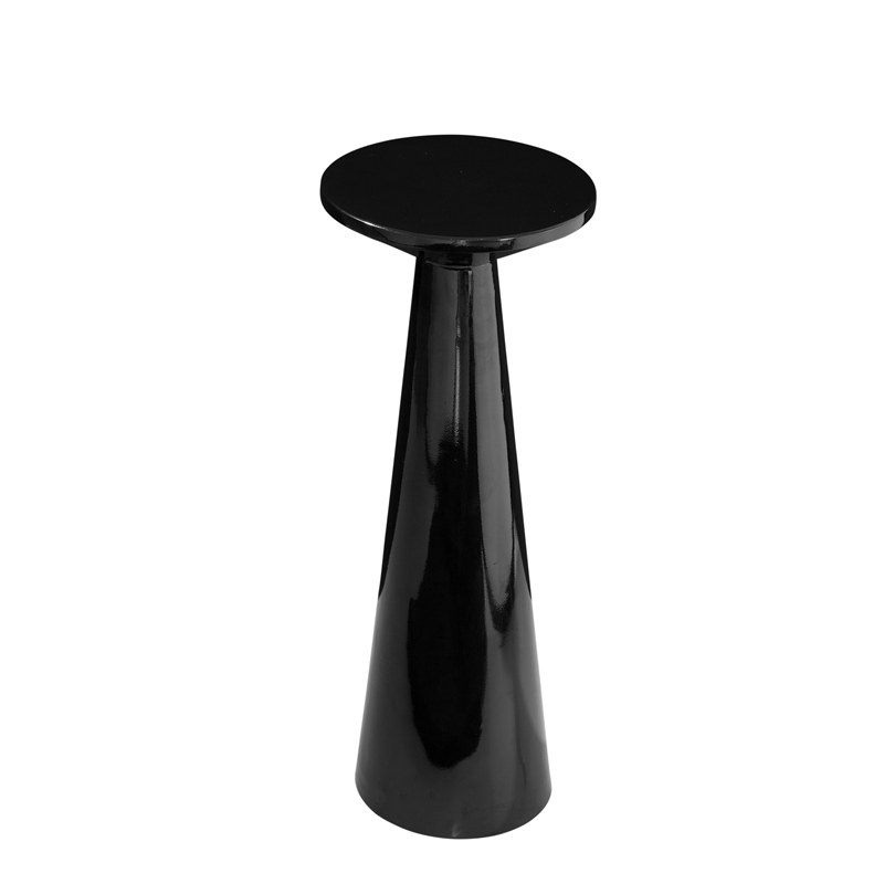 Maklaine Contemporary Scatter Table in High Gloss Black Metal