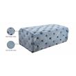 Maklaine Contemporary Button Sky Blue Velvet Ottoman and Bench
