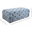 Maklaine Contemporary Button Sky Blue Velvet Ottoman and Bench