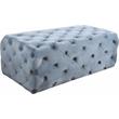 Maklaine Contemporary Button Sky Blue Velvet Ottoman and Bench