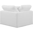Maklaine Contemporary White Linen Textured Fabric Corner Chair