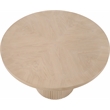 Maklaine Modern Round Natural Oak Wood Veneer Top Dining Table