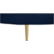 Maklaine Modern Navy Velvet Roundabout Sofa with Gold Iron Legs