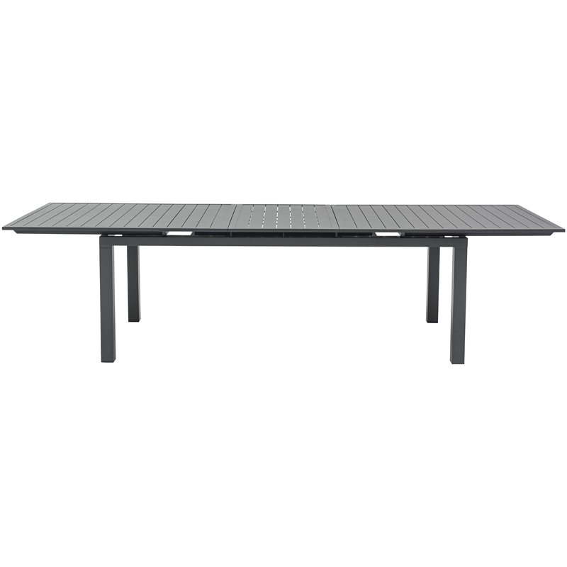 Maklaine Outdoor Dark Gray Aluminum Patio Extendable Dining Table