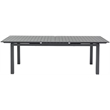 Maklaine Outdoor Dark Gray Aluminum Patio Extendable Dining Table