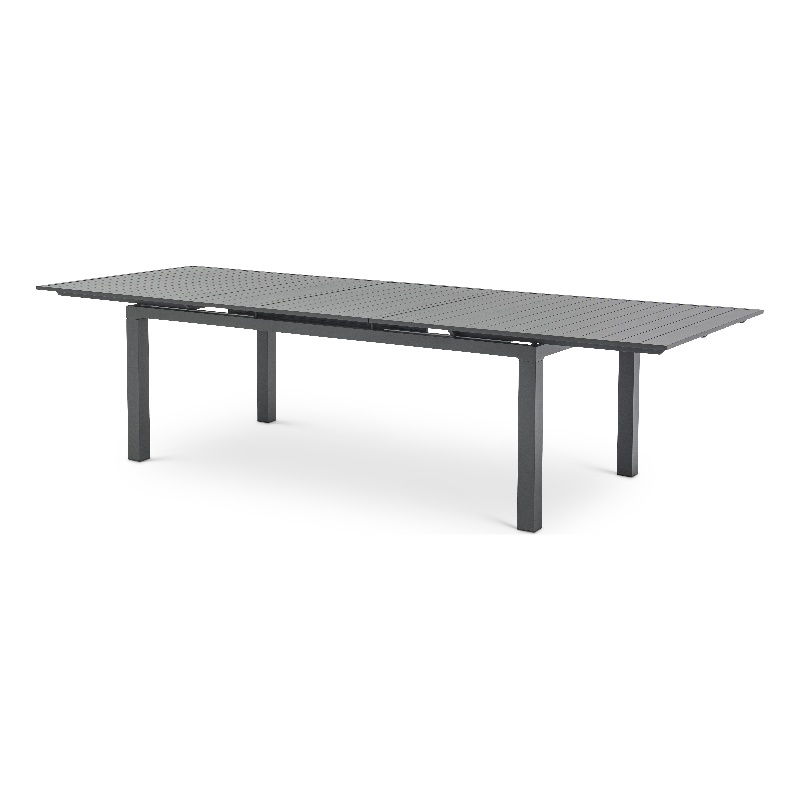 Maklaine Outdoor Dark Gray Aluminum Patio Extendable Dining Table