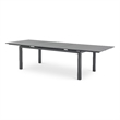 Maklaine Outdoor Dark Gray Aluminum Patio Extendable Dining Table