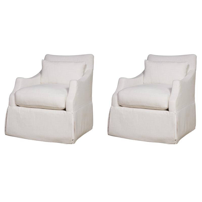 Maklaine Set of 2 Polyester & Cotton Accent Chair in Paxton Sand
