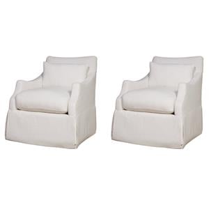 Maklaine Set of 2 Polyester & Cotton Accent Chair in Paxton Sand