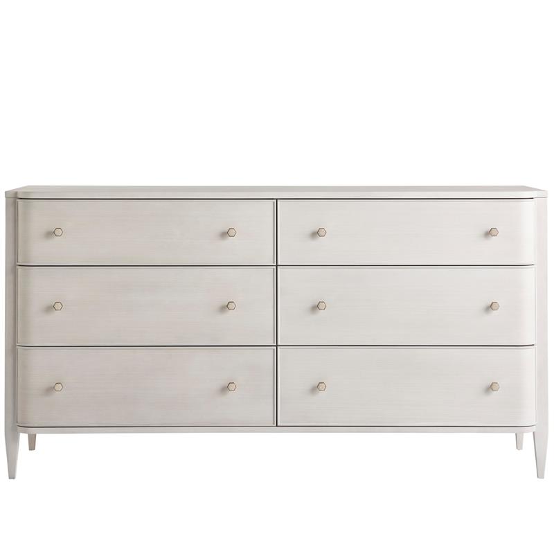 Maklaine Set of 2 Contemporary Wood Nightstand & Dresser in White