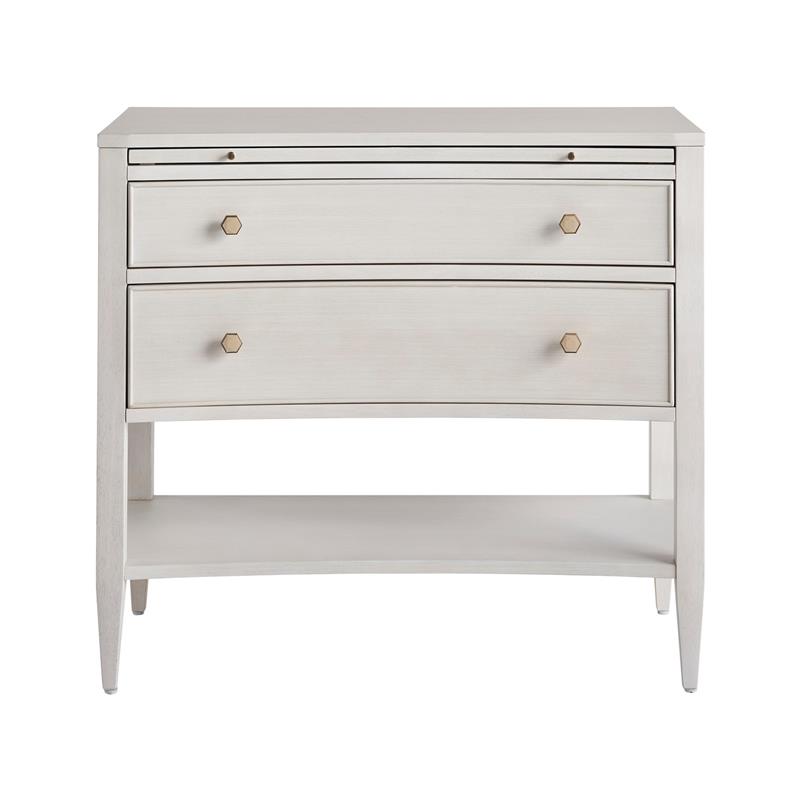 Maklaine Set of 2 Contemporary Wood Nightstand & Dresser in White