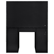 Maklaine 7-Drawer Engineered Wood Vanity Set in Black High Gloss