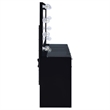 Maklaine 7-Drawer Engineered Wood Vanity Set in Black High Gloss