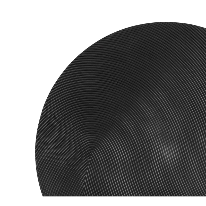 Maklaine Modern Handcrafted Wall Art in Black Engineered Wood