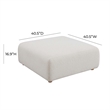 Maklaine Modern Handmade Cream Boucle Fabric Upholstered Ottoman