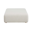 Maklaine Modern Handmade Cream Boucle Fabric Upholstered Ottoman