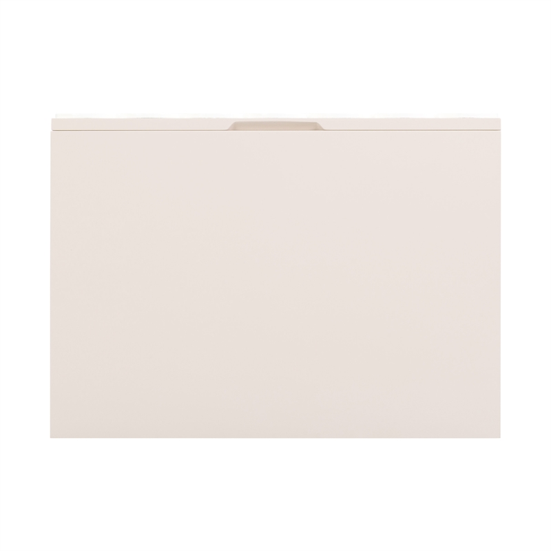 Maklaine Transitional Solid Wood 2-Drawers Motif Taupe Nightstand