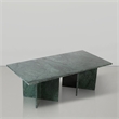 Maklaine Contemporary Green Handcrafted Genuine Marble Coffee Table