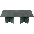 Maklaine Contemporary Green Handcrafted Genuine Marble Coffee Table