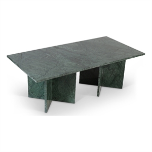 maklaine contemporary green handcrafted genuine marble coffee table
