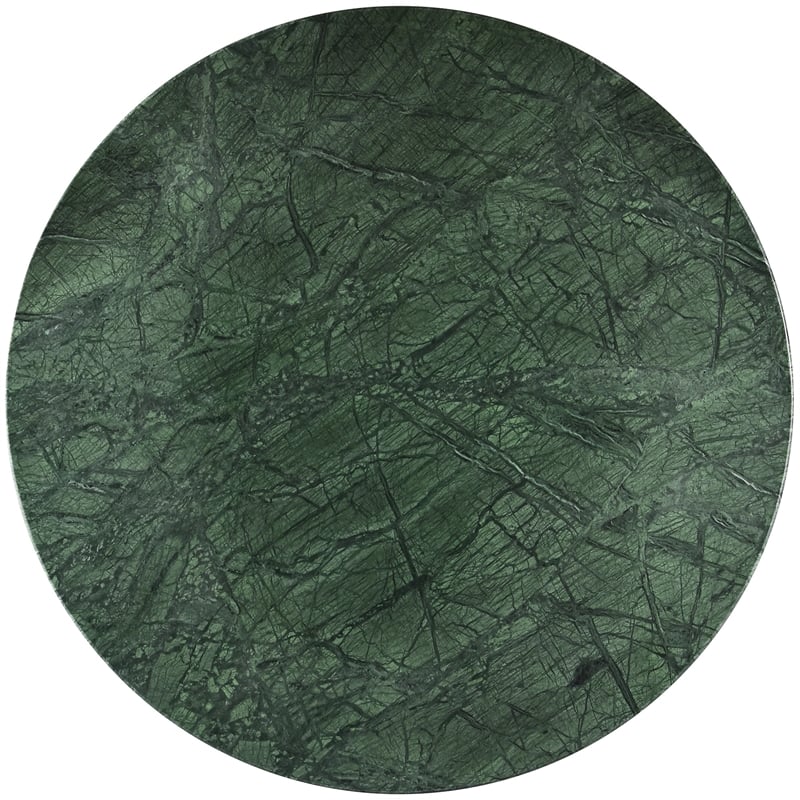 Maklaine Contemporary Green Handcrafted Genuine Marble Dining Table