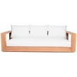 Maklaine Contemporary Off White Water Resisting Fabric Outdoor Sofa