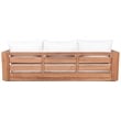 Maklaine Contemporary Off White Water Resisting Fabric Outdoor Sofa
