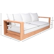 Maklaine Contemporary Off White Water Resisting Fabric Outdoor Sofa
